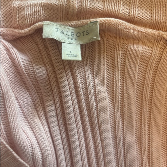 Talbots Light Pink Ribbed Cardigan - Picture 2 of 2